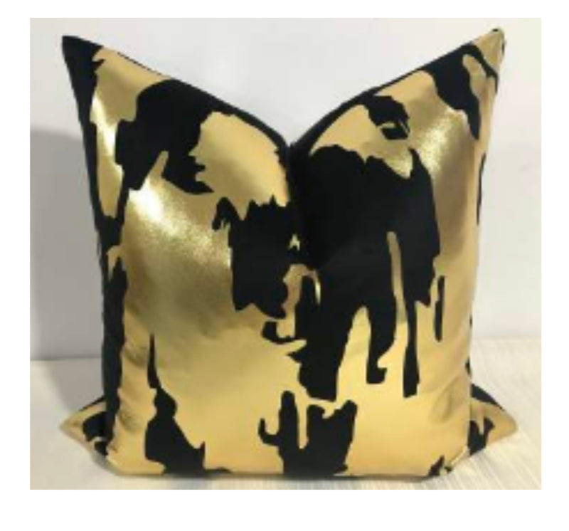 NORDIC 20” X 20”   PILLOW COVER - BLACK & GOLD