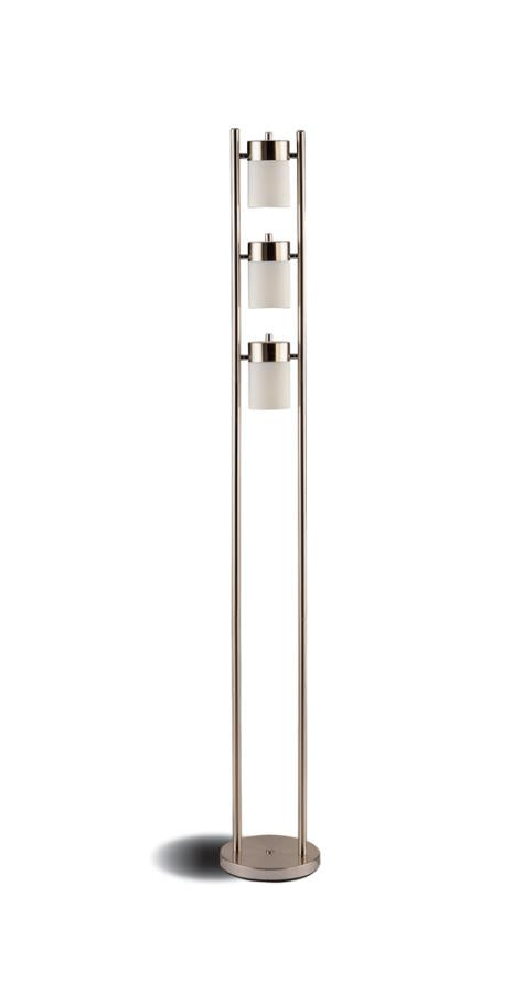 Munson Floor Lamp with 3 Swivel Lights Brushed Silver 900733