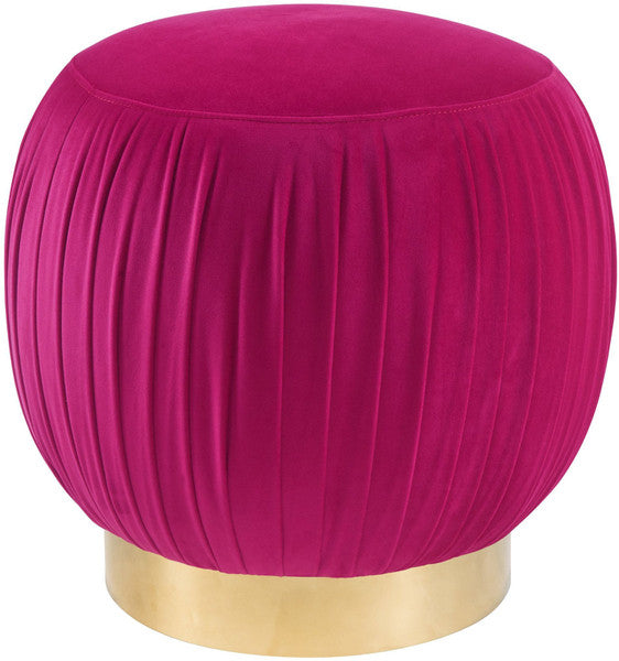 Tulip Pink Velvet Ottoman TOV-O113