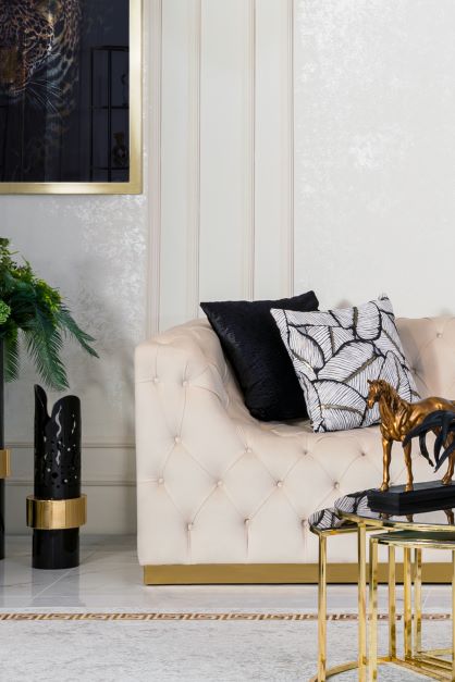 Natalie Ivory Velvet Sofa & Loveseat