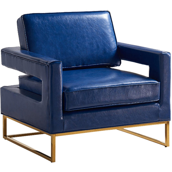 Meridian Amelia Stationary Leather Accent Chair 512Navy IMAGE 1