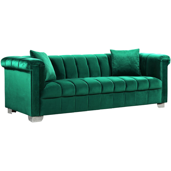 Meridian Kayla Stationary Fabric Sofa 615Green-S IMAGE 1