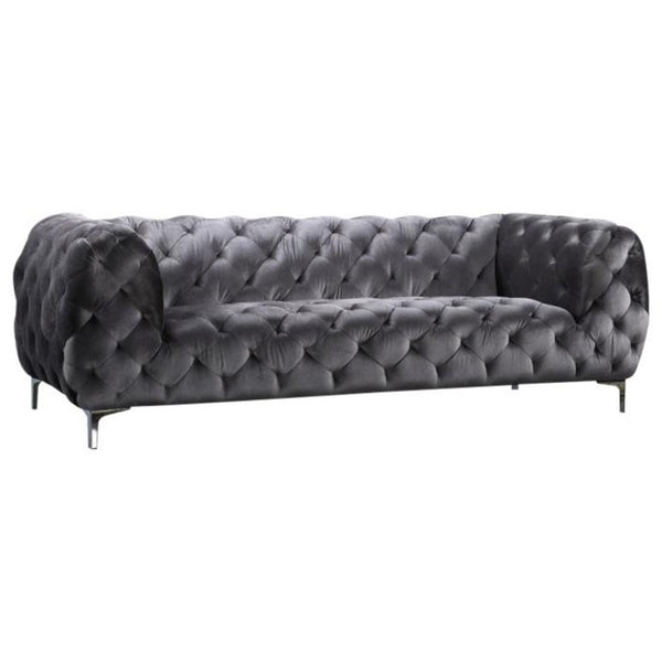 Meridian Mercer Stationary Fabric Sofa 646GRY-S IMAGE 1