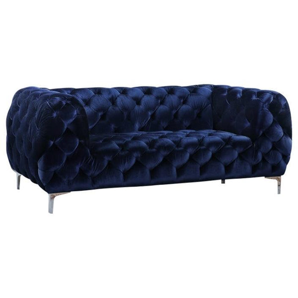 Meridian Mercer Stationary Fabric Loveseat 646Navy-L IMAGE 1