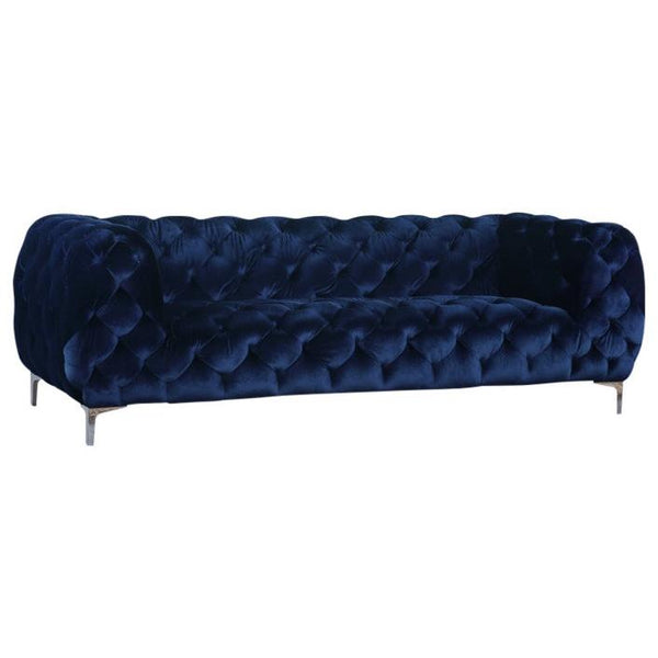 Meridian Mercer Stationary Fabric Sofa 646Navy-S IMAGE 1