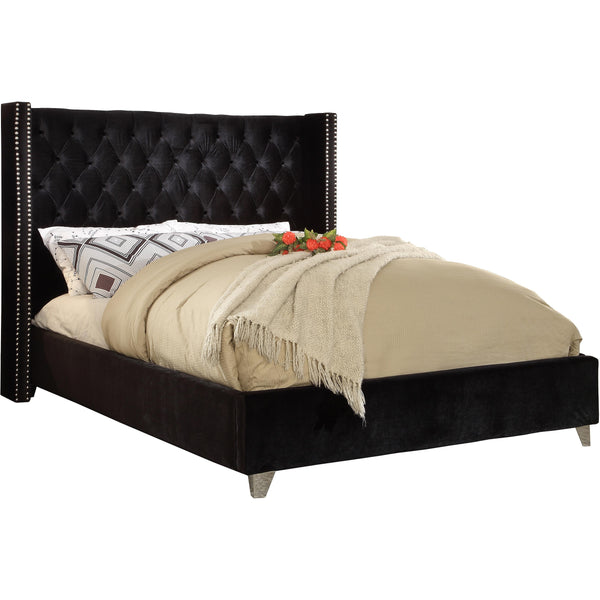 Meridian Aiden Queen Upholstered Platform Bed AidenBlack-Q IMAGE 1