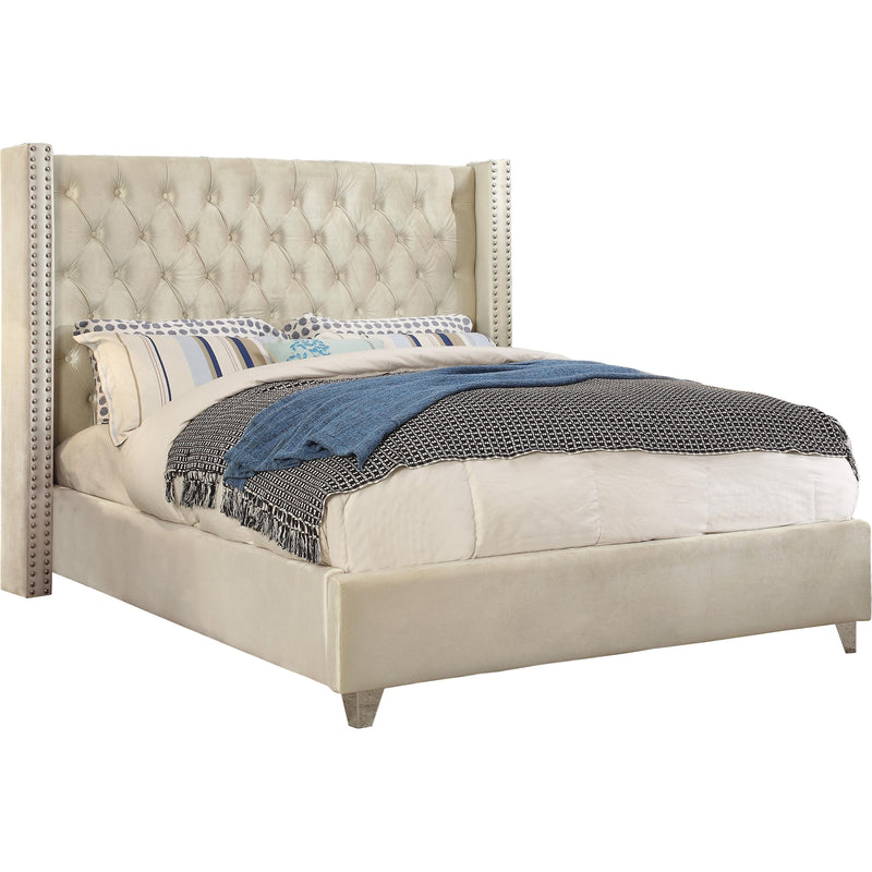 Meridian Aiden King Upholstered Platform Bed AidenCream-K IMAGE 1