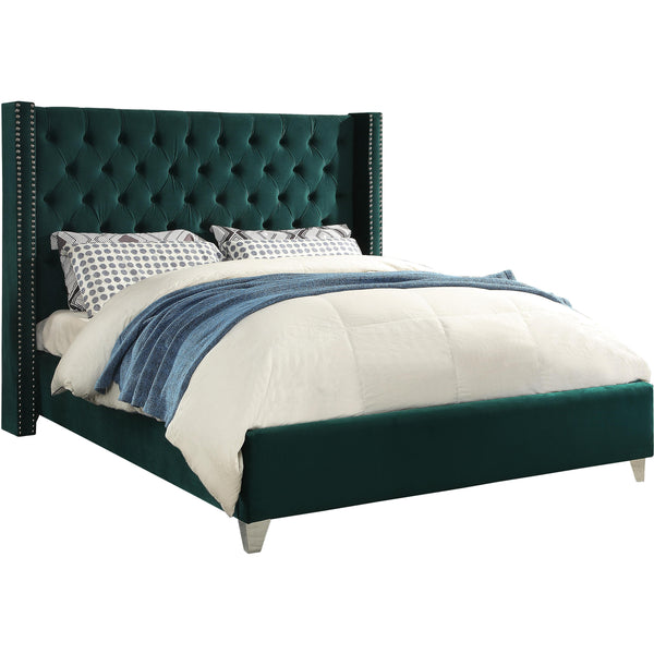 Meridian Aiden Full Upholstered Platform Bed AidenGreen-F IMAGE 1