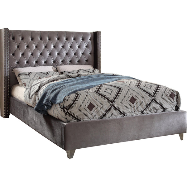 Meridian Aiden King Upholstered Platform Bed AidenGrey-K IMAGE 1