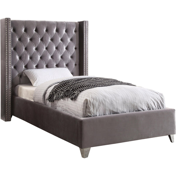 Meridian Aiden Twin Upholstered Platform Bed AidenGrey-T IMAGE 1