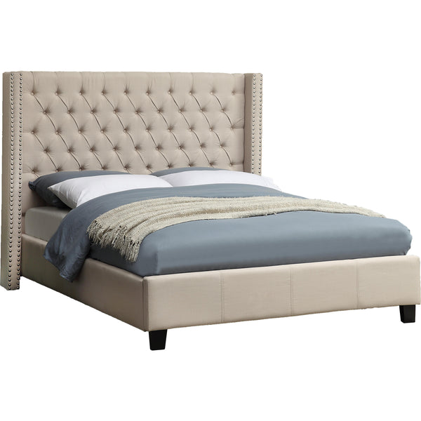 Meridian Ashton Full Upholstered Platform Bed AshtonBeige-F IMAGE 1