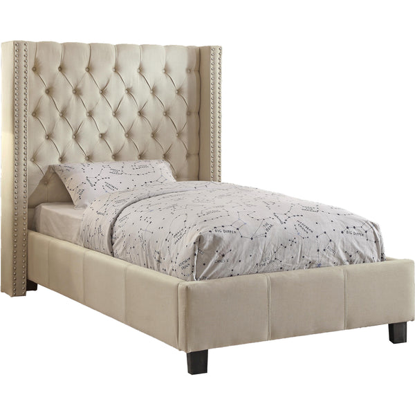 Meridian Ashton Twin Upholstered Platform Bed AshtonBeige-T IMAGE 1