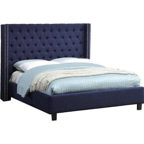 Meridian Ashton Full Upholstered Platform Bed AshtonNavy-F IMAGE 1