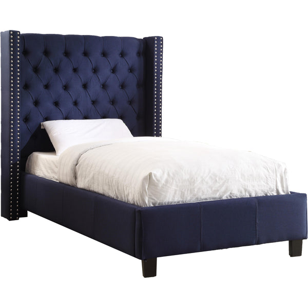 Meridian Ashton Twin Upholstered Platform Bed AshtonNavy-T IMAGE 1