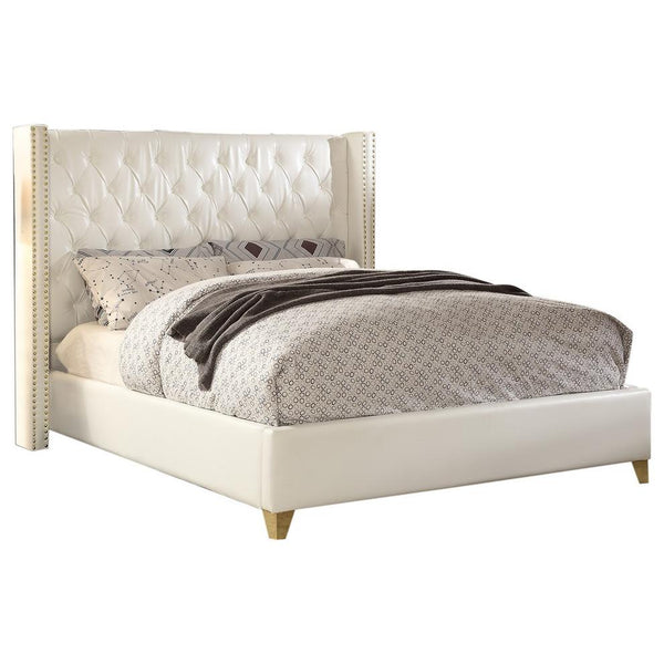 Meridian Soho Full Upholstered Platform Bed SohoWhite-F IMAGE 1