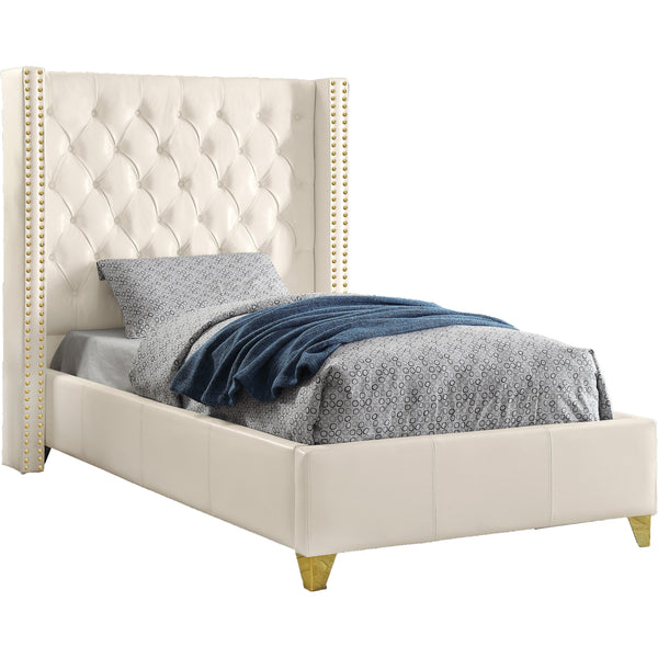 Meridian Soho Twin Upholstered Platform Bed SohoWhite-T IMAGE 1