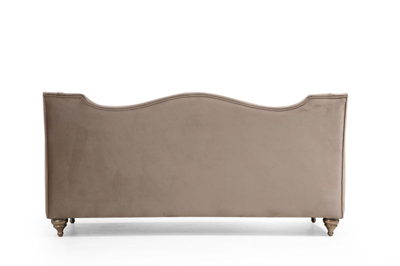 Zeus Beige Velvet Sofa & Loveseat