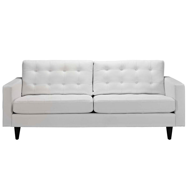 Modway Furniture Empress Stationary Bonded Leather Sofa EEI-1010-WHI IMAGE 1