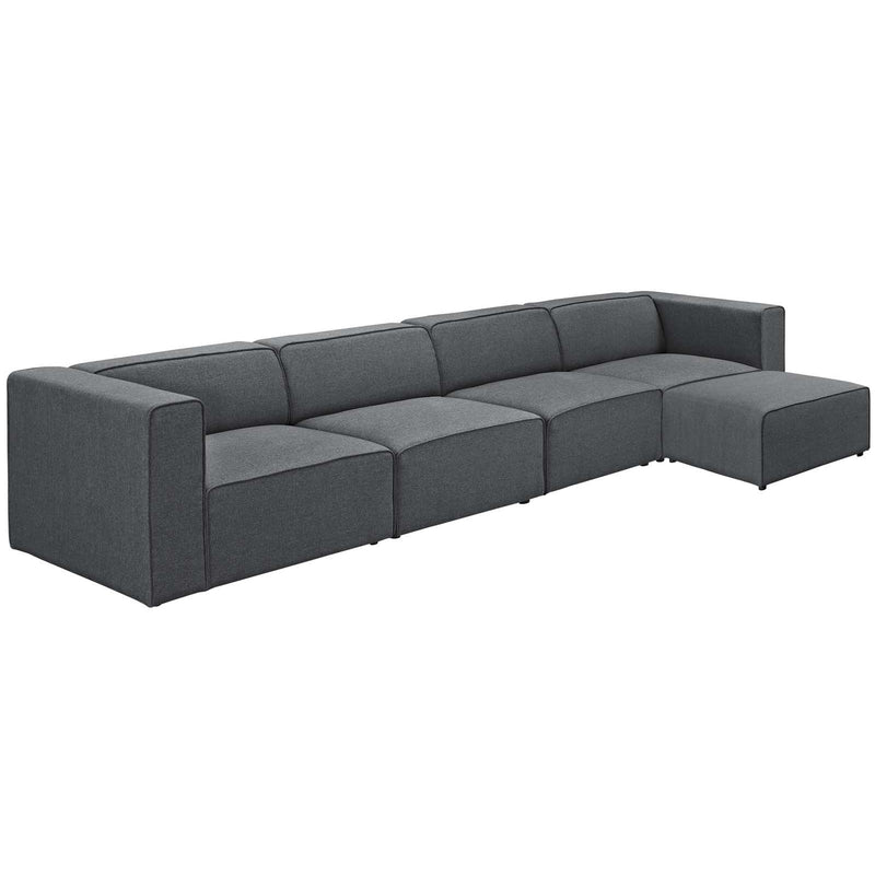 Modway Furniture Mingle Fabric 5 pc Sectional EEI-2833-GRY IMAGE 2