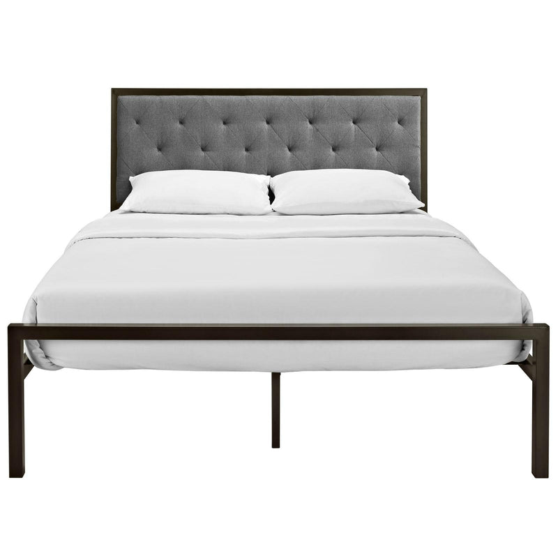 Modway Furniture Mia Queen Upholstered Bed MOD-5182-BRN-GRY-SET IMAGE 1