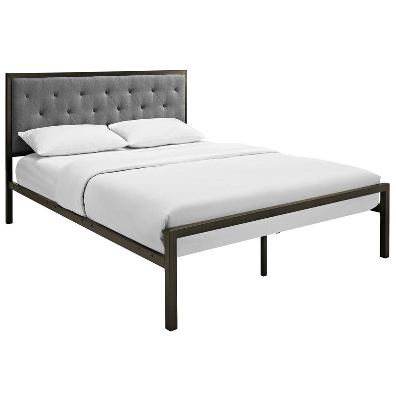 Modway Furniture Mia Queen Upholstered Bed MOD-5182-BRN-GRY-SET IMAGE 2