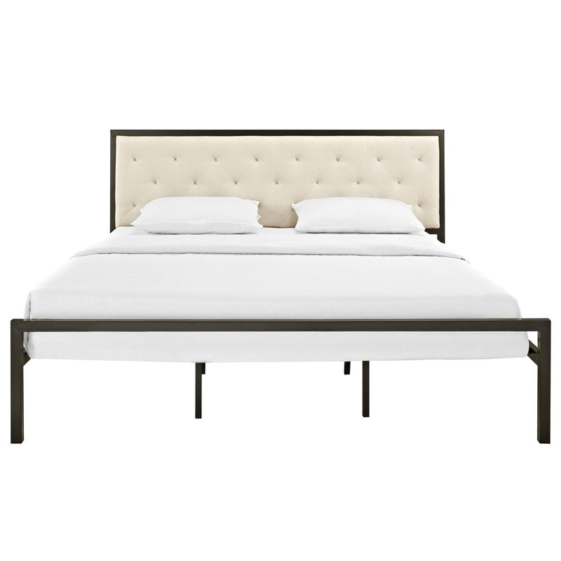 Modway Furniture Mia King Upholstered Bed MOD-5184-BRN-BEI-SET IMAGE 1