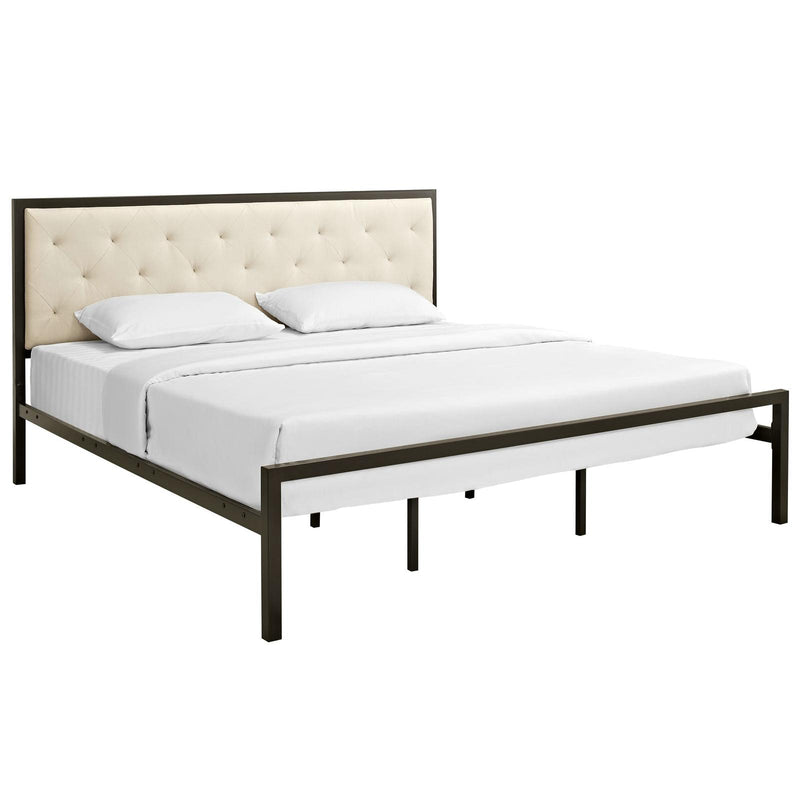 Modway Furniture Mia King Upholstered Bed MOD-5184-BRN-BEI-SET IMAGE 2