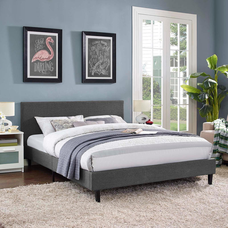 Modway Furniture Anya Queen Upholstered Platform Bed MOD-5420-GRY IMAGE 5