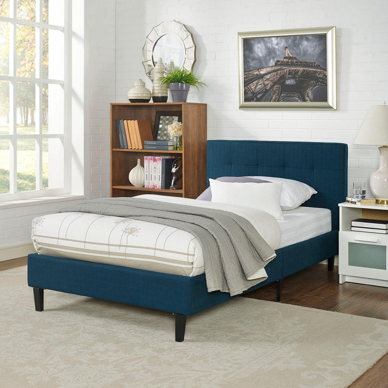 Modway Furniture Linnea Twin Upholstered Platform Bed MOD-5422-AZU IMAGE 5