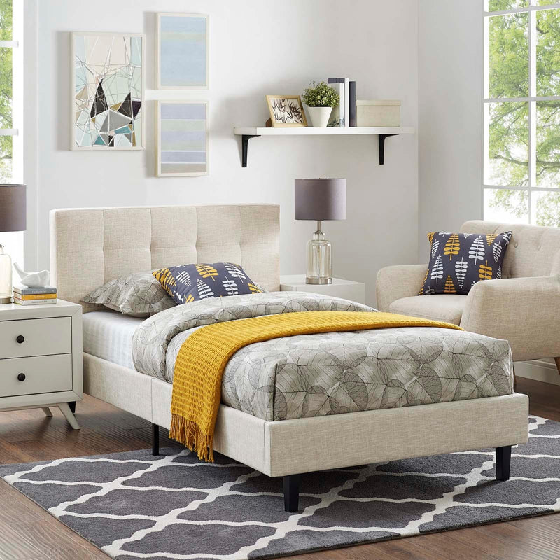 Modway Furniture Linnea Twin Upholstered Platform Bed MOD-5422-BEI IMAGE 5