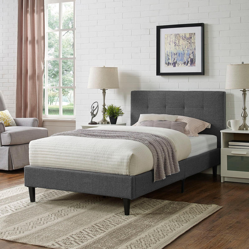 Modway Furniture Linnea Twin Upholstered Platform Bed MOD-5422-GRY IMAGE 5