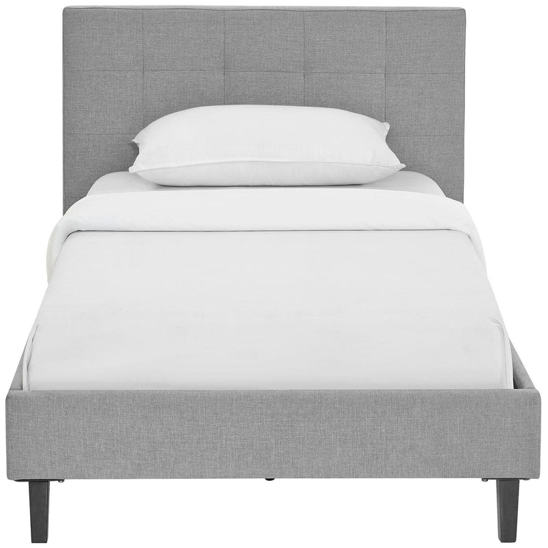 Modway Furniture Linnea Twin Upholstered Platform Bed MOD-5422-LGR IMAGE 1