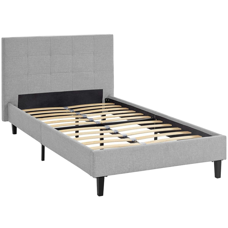 Modway Furniture Linnea Twin Upholstered Platform Bed MOD-5422-LGR IMAGE 4