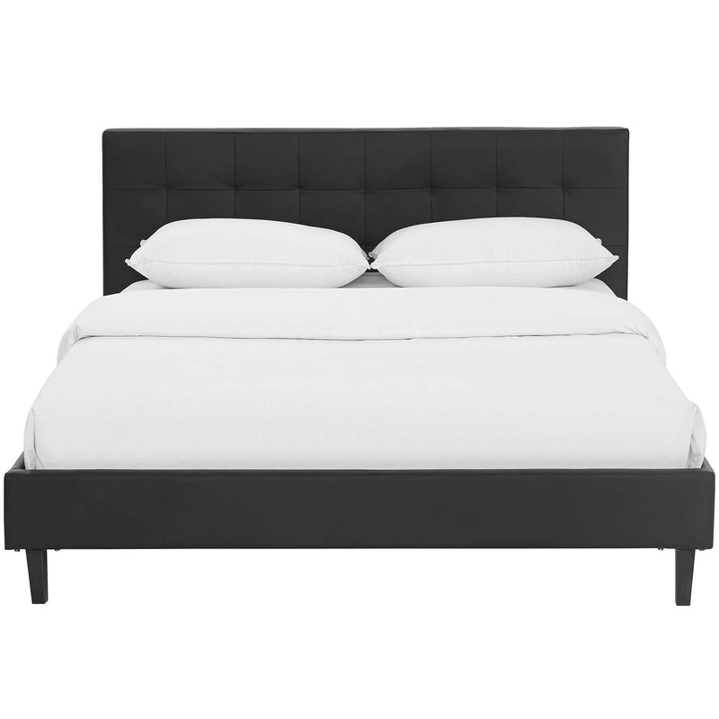 Modway Furniture Linnea Full Faux Leather Platform Bed MOD-5423-BLK IMAGE 1