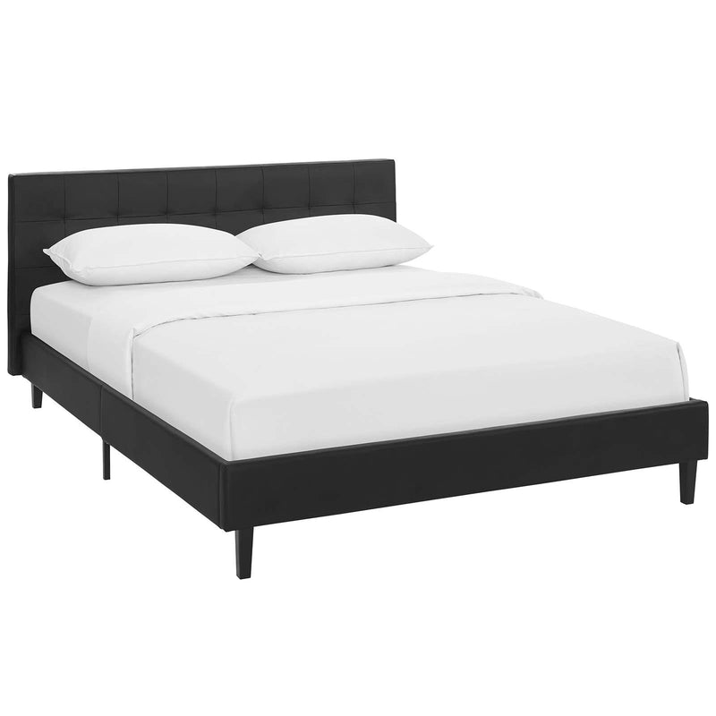 Modway Furniture Linnea Full Faux Leather Platform Bed MOD-5423-BLK IMAGE 2