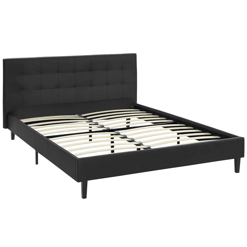 Modway Furniture Linnea Full Faux Leather Platform Bed MOD-5423-BLK IMAGE 4