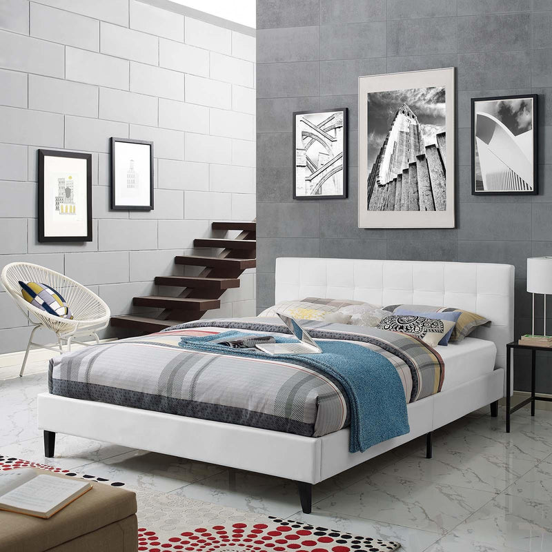 Modway Furniture Linnea Full Faux Leather Platform Bed MOD-5423-WHI IMAGE 5