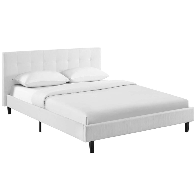 Modway Furniture Linnea Full Upholstered Platform Bed MOD-5424-WHI IMAGE 2