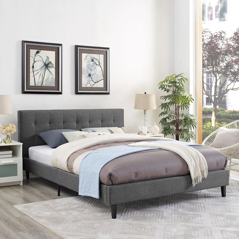 Modway Furniture Linnea Queen Fabric Platform Bed MOD-5426-GRY IMAGE 5