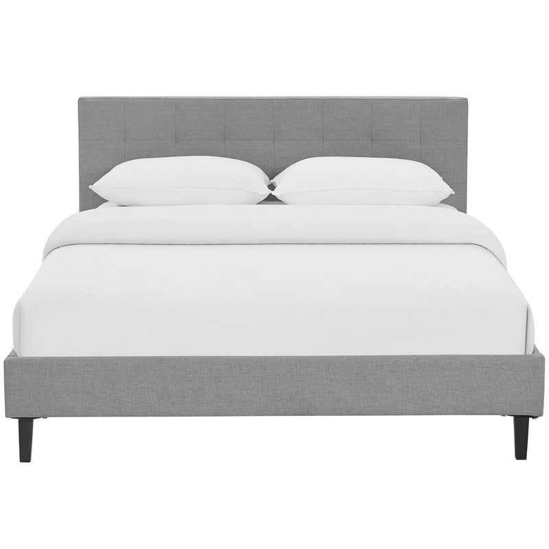 Modway Furniture Linnea Queen Fabric Platform Bed MOD-5426-LGR IMAGE 1