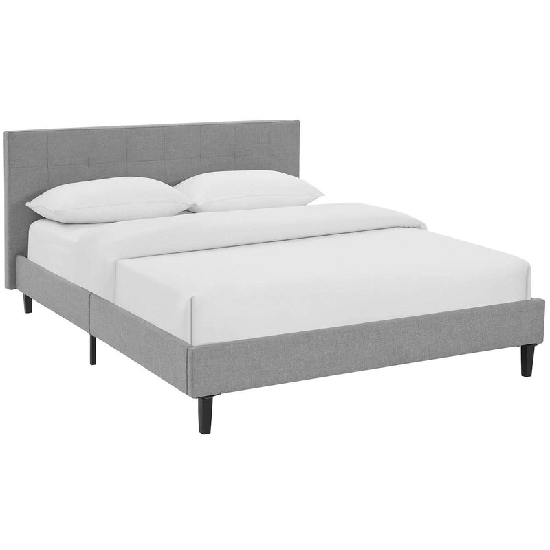 Modway Furniture Linnea Queen Fabric Platform Bed MOD-5426-LGR IMAGE 2