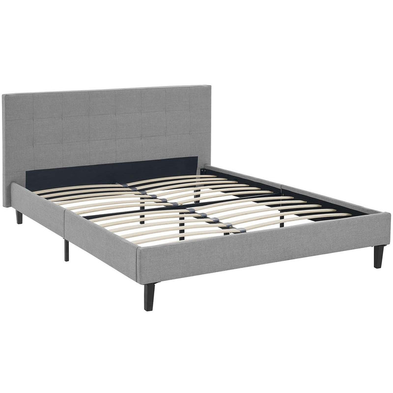 Modway Furniture Linnea Queen Fabric Platform Bed MOD-5426-LGR IMAGE 4