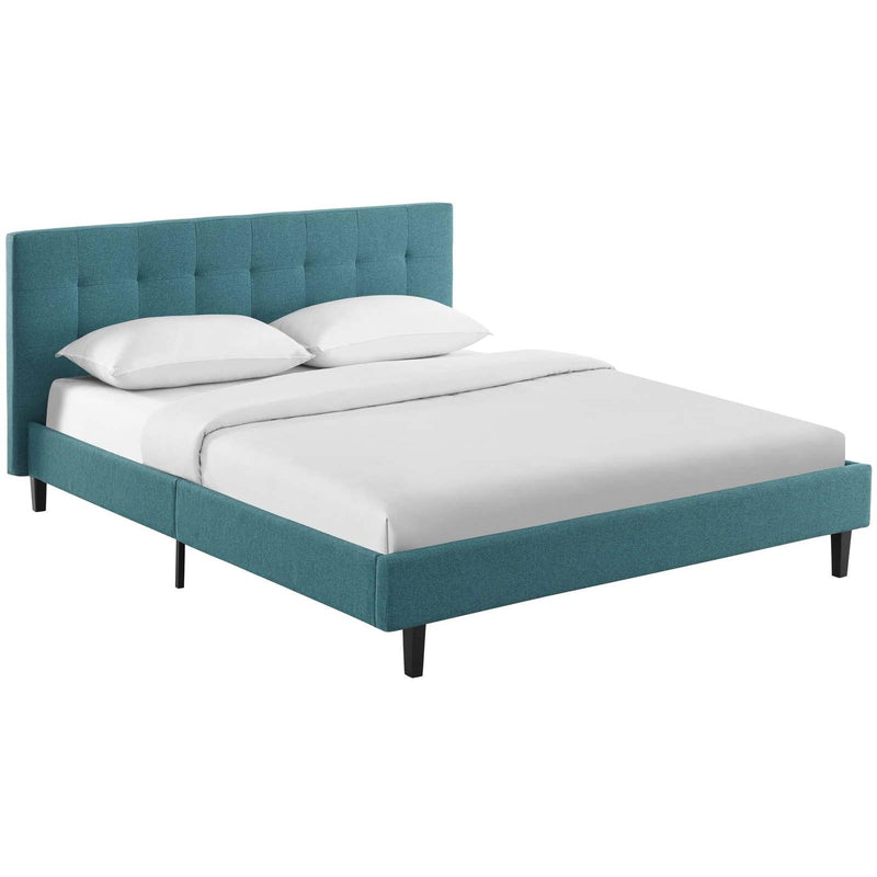 Modway Furniture Linnea Queen Fabric Platform Bed MOD-5426-TEA IMAGE 2