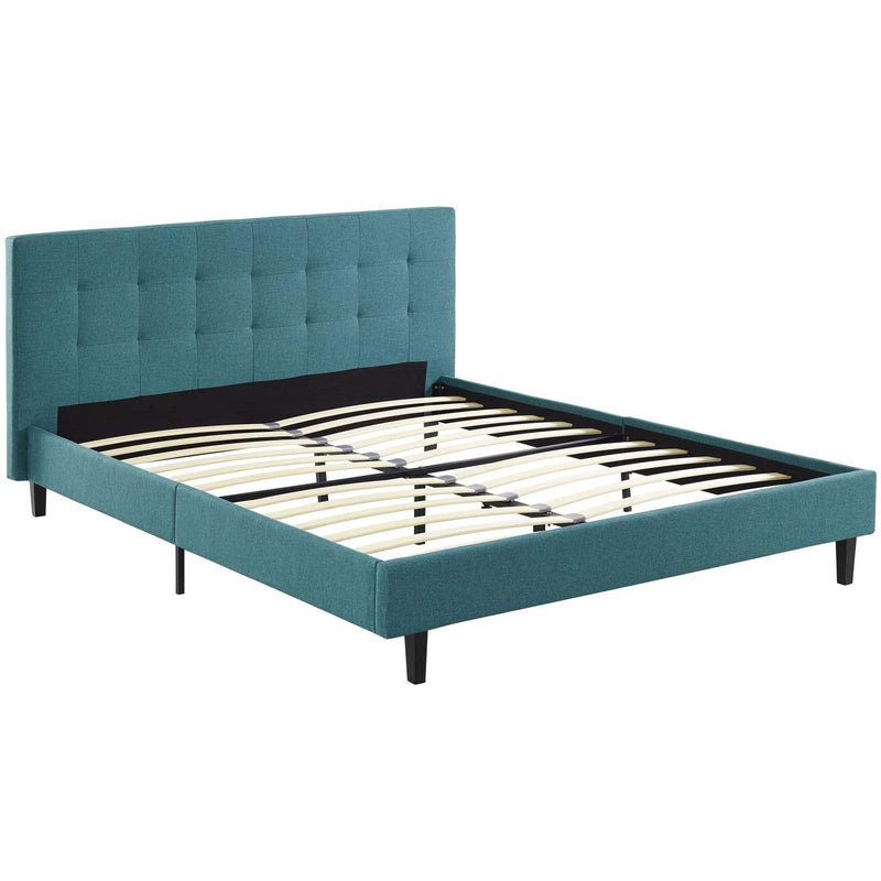 Modway Furniture Linnea Queen Fabric Platform Bed MOD-5426-TEA IMAGE 4