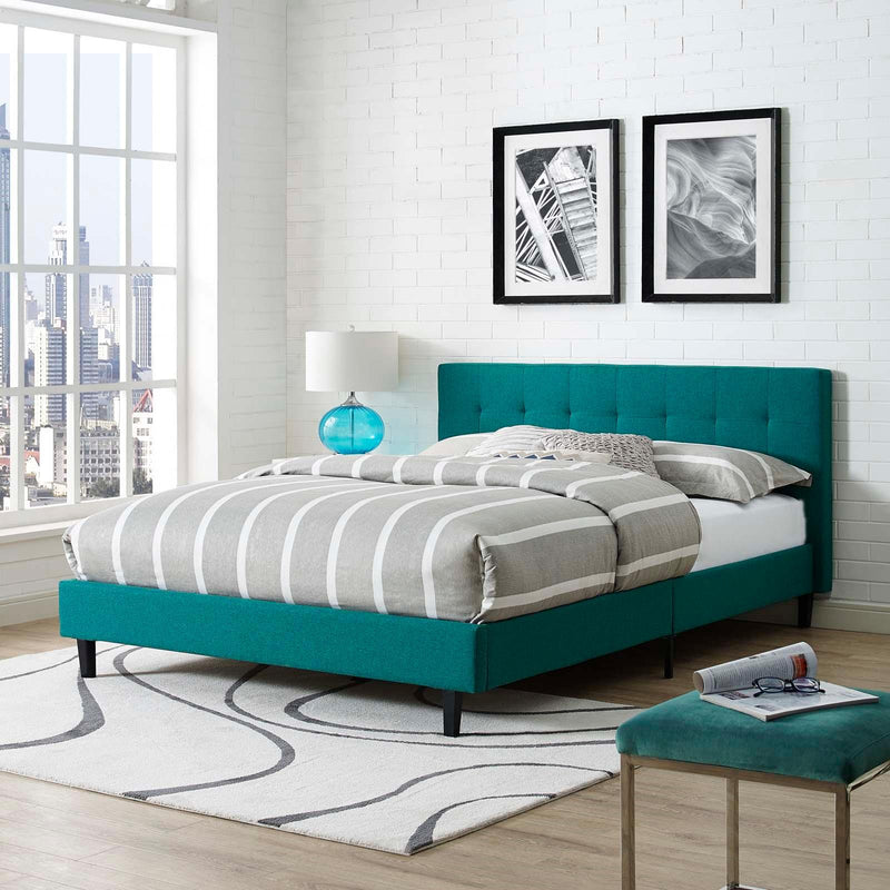 Modway Furniture Linnea Queen Fabric Platform Bed MOD-5426-TEA IMAGE 5