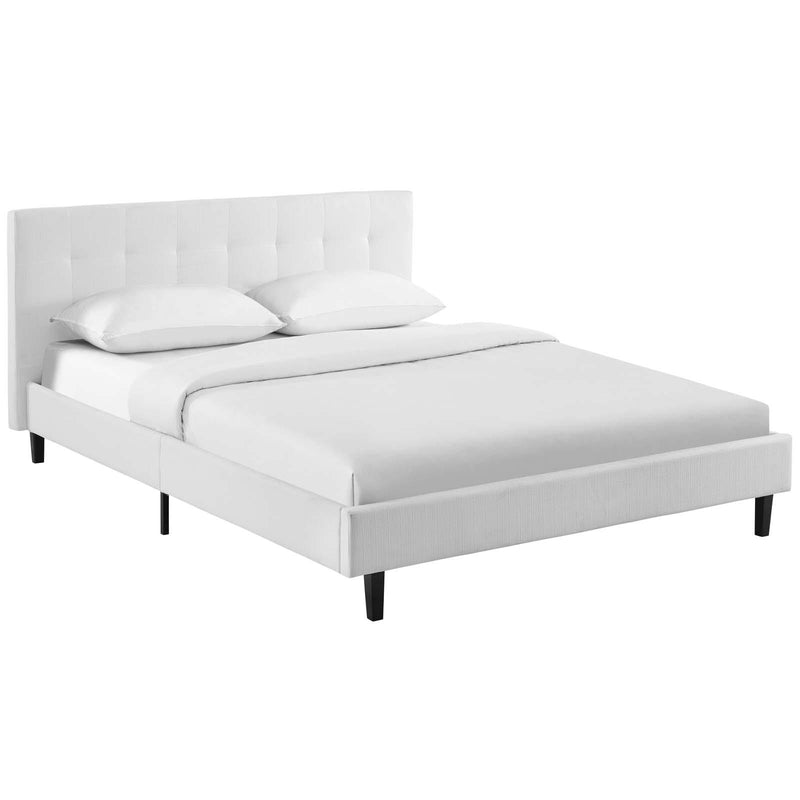 Modway Furniture Linnea Queen Fabric Platform Bed MOD-5426-WHI IMAGE 2