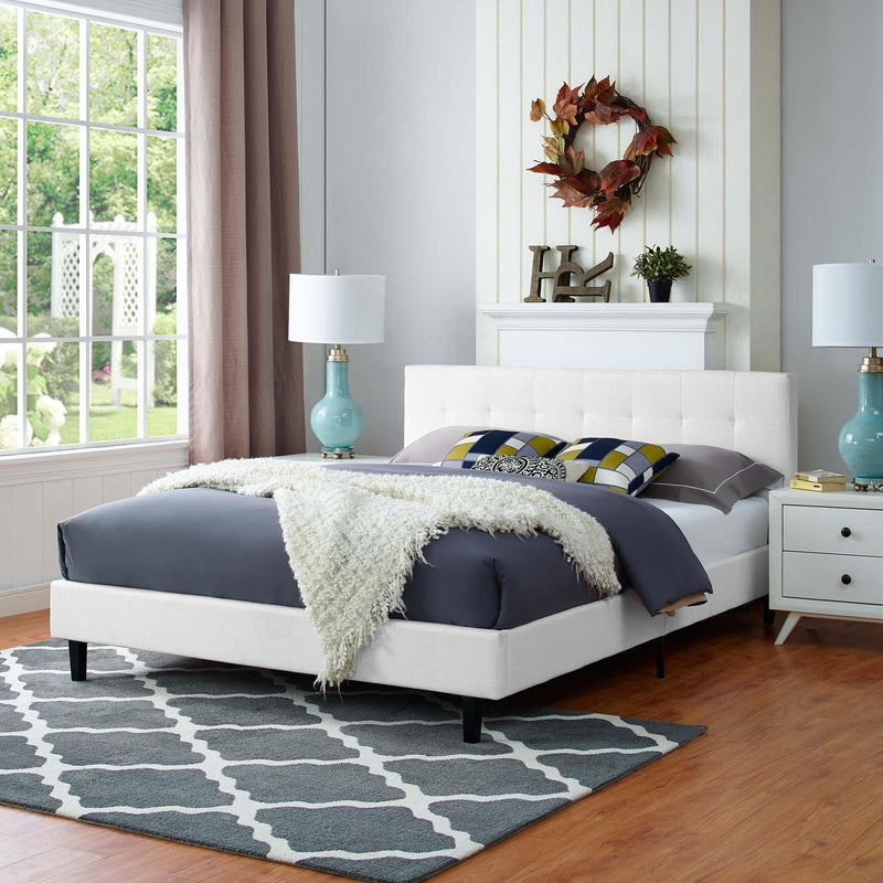 Modway Furniture Linnea Queen Fabric Platform Bed MOD-5426-WHI IMAGE 5