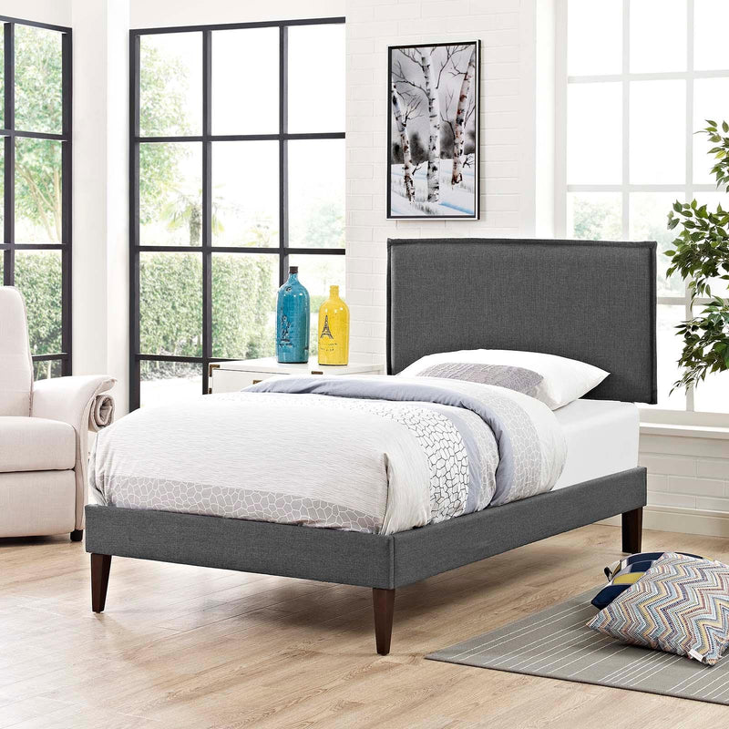 Modway Furniture Amaris Twin Upholstered Platform Bed MOD-5906-GRY IMAGE 5