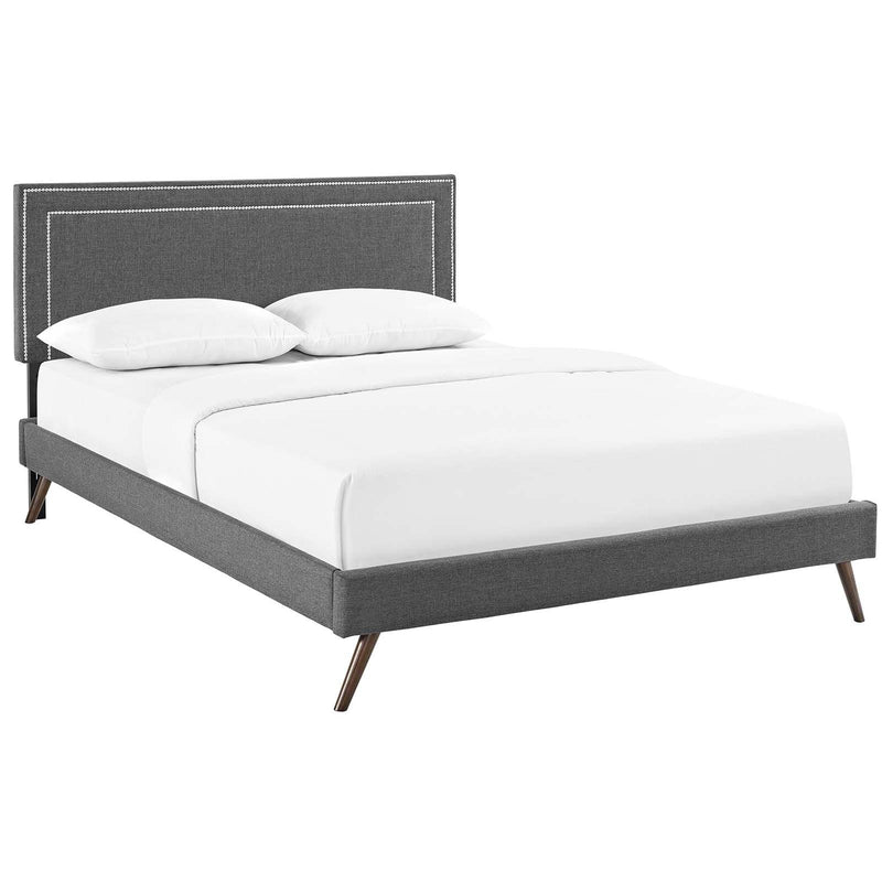 Modway Furniture Virginia Queen Upholstered Platform Bed MOD-5915-GRY IMAGE 2