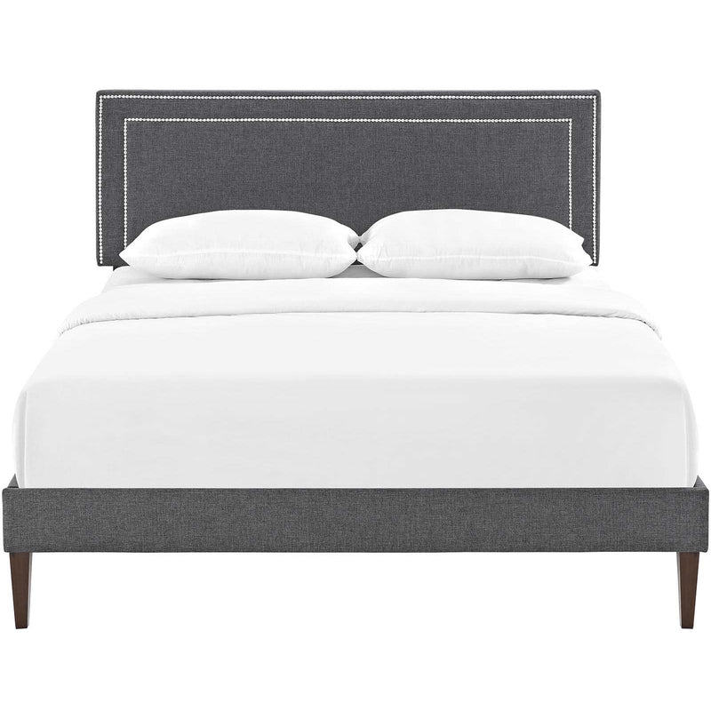 Modway Furniture Virginia Queen Upholstered Platform Bed MOD-5923-GRY IMAGE 1